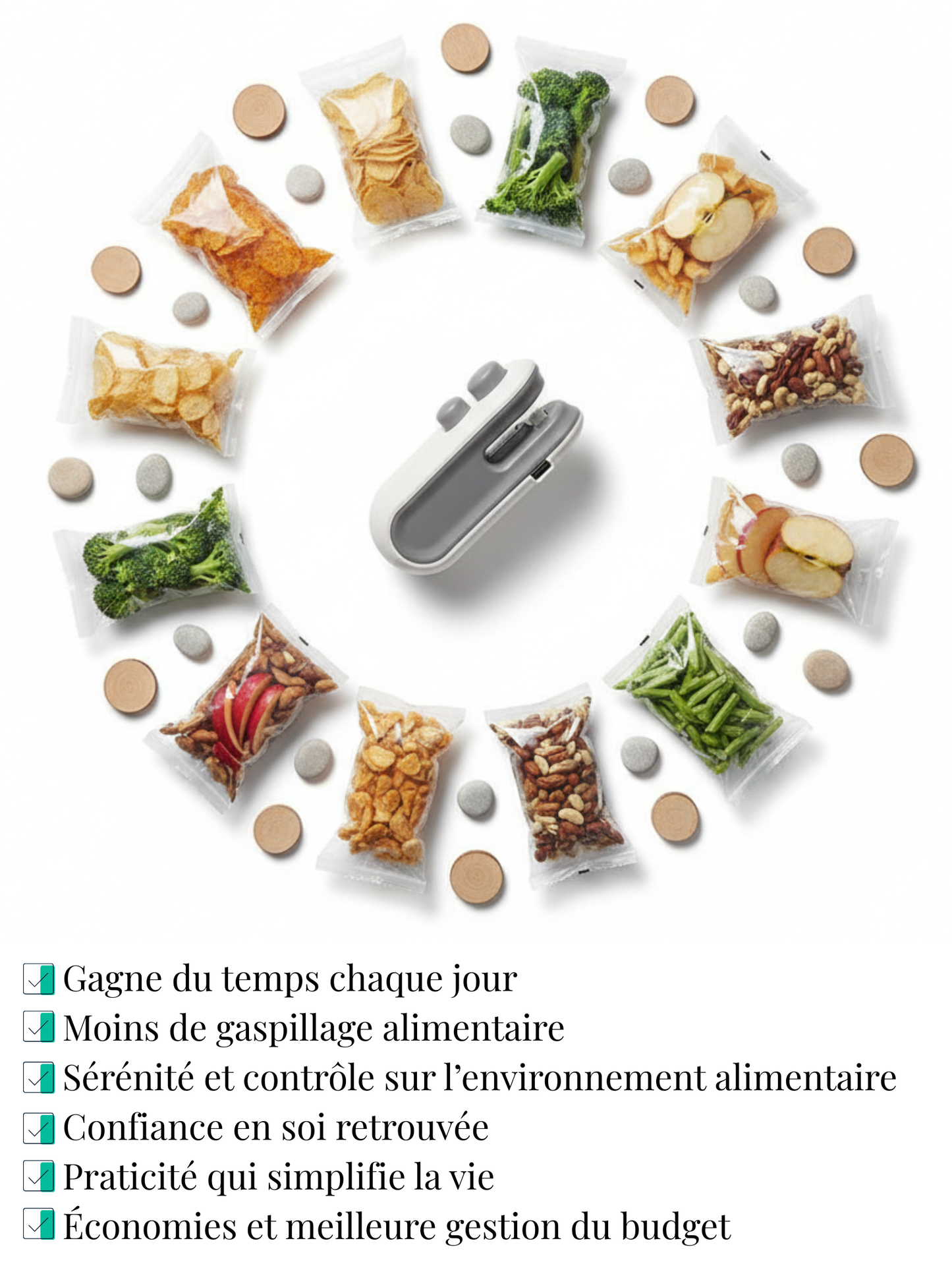 Mini scelleuse de sacs, 2 en 1 améliorée 2025