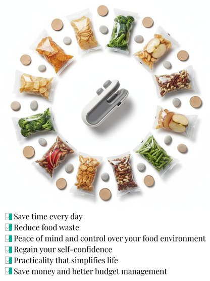 Mini scelleuse de sacs, 2 en 1 améliorée 2025